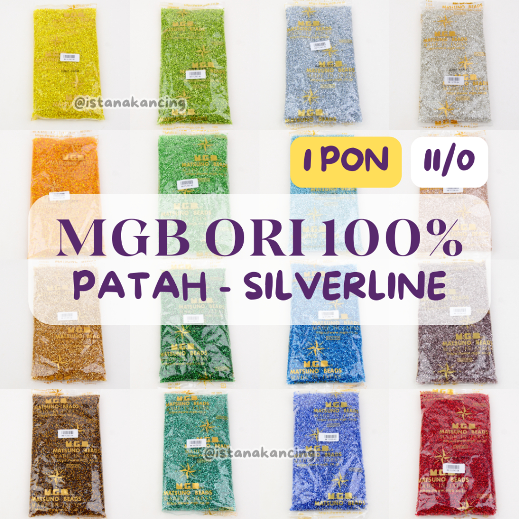 MGB Payet Silverline ORI Bambu Patah 1 PON | Payet Mote Manik Jepang Asli Matsuno Glass Beads Grosir