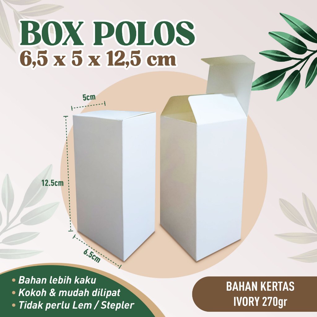 

DUS BOX POLOS / BOX BOTOL / PACKAGING Ukuran 6,5 x 5 x 12,5 cm