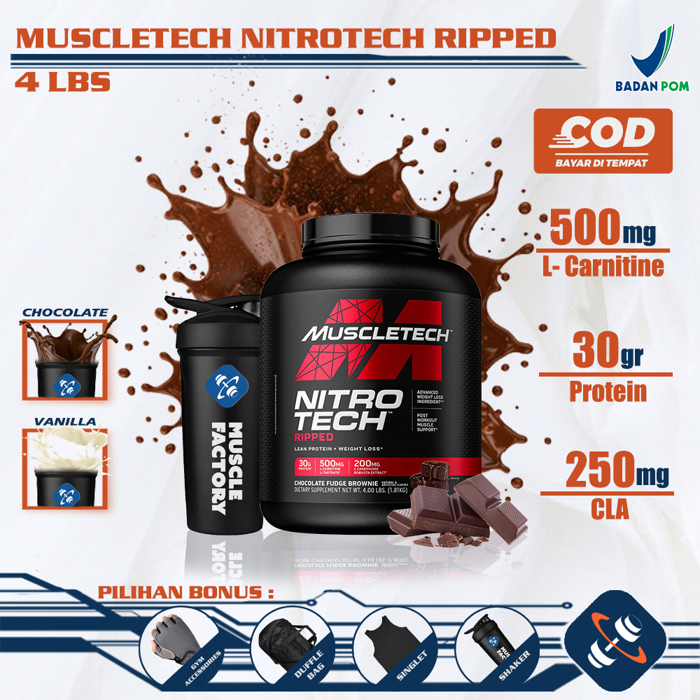 Muscletech Nitrotech Ripped 4 Lbs Whey Protein Ripped