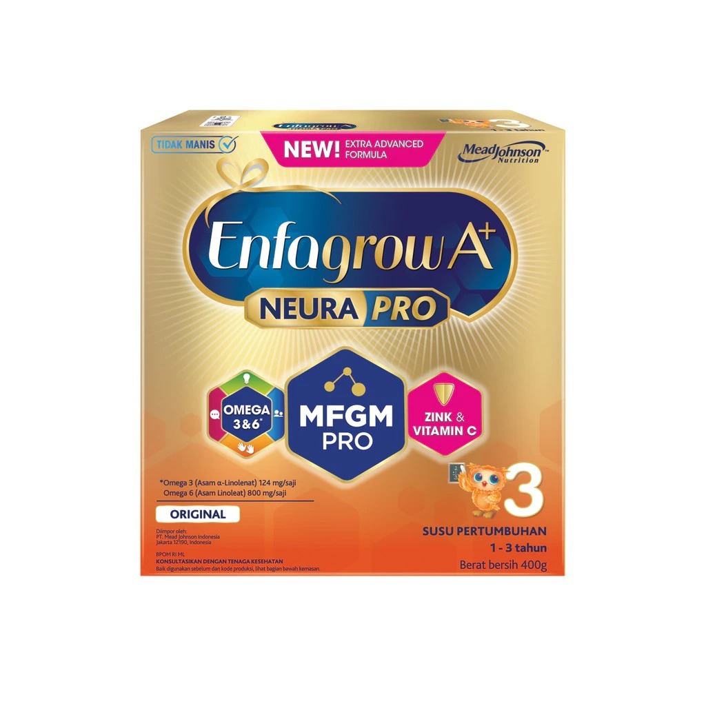 

Enfagrow A+ 3 Susu Formula Anak 1 - 3 Tahun Original Plain 400 Gr