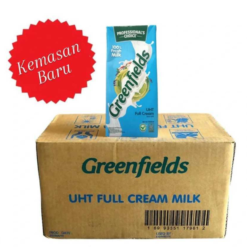 

Greenfields Susu UHT Full Cream Milk 1000ml (isi 12) - KARTON [CARGO]