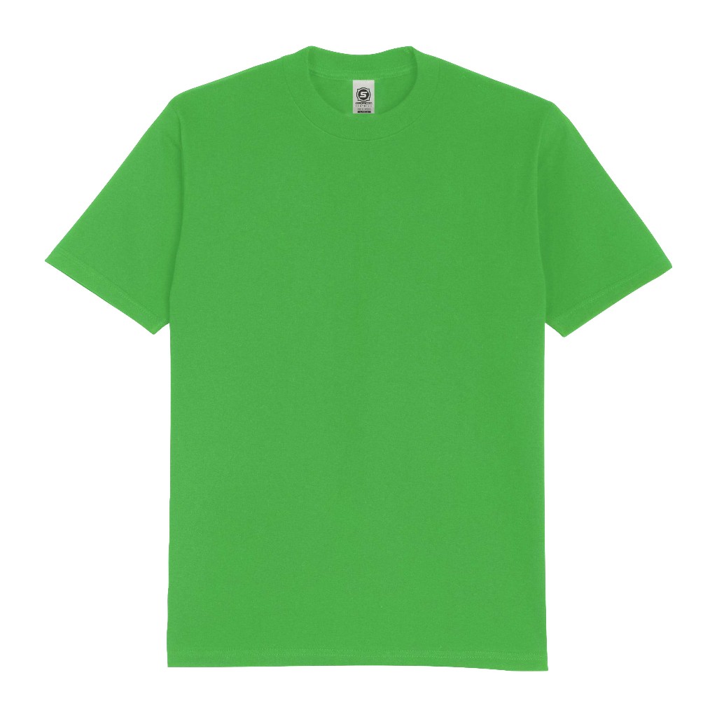 Sugema Clothing Kaos Polos Hijau Stabilo Lengan Pendek Premium Cotton Combed 24s