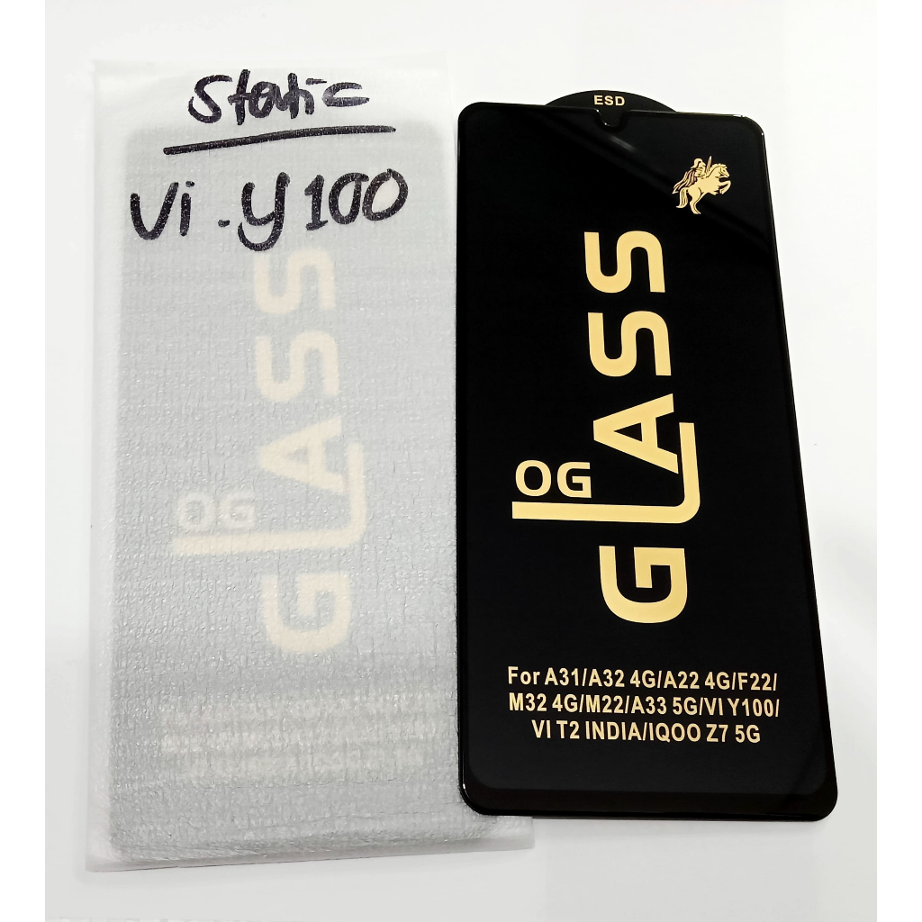 TEMPERED GLASS ANTI-STATIC VI Y100 5G- 2024 HITAM = Y100 4G HITAM