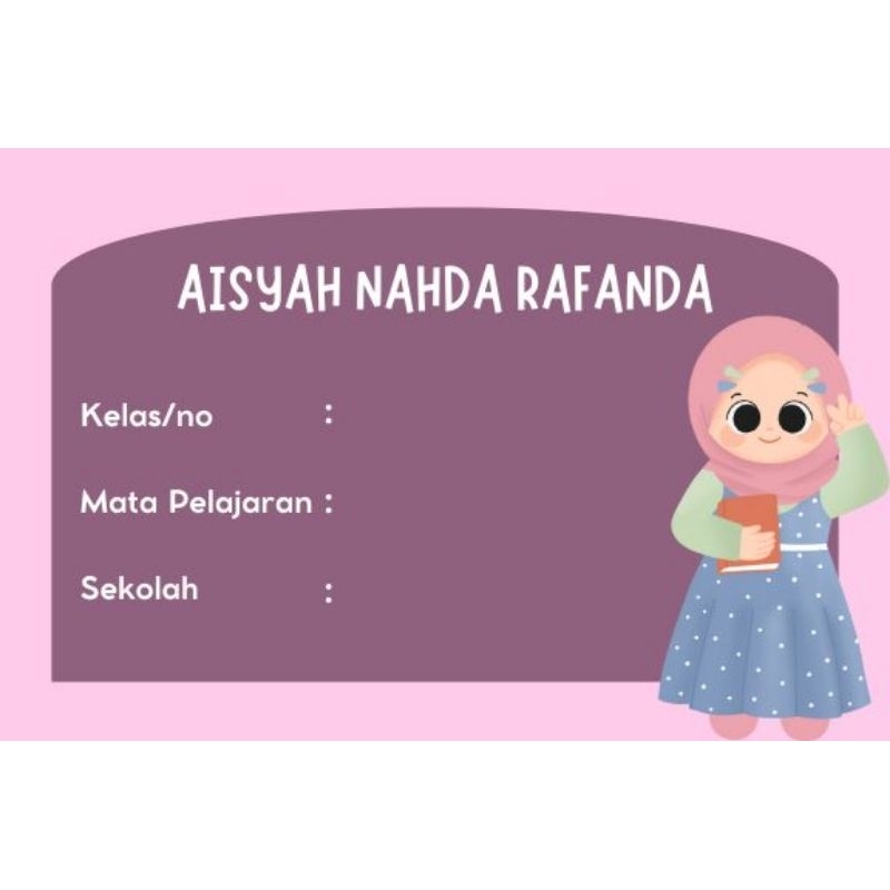 

Label Buku tulis anak cowok/cewek (Stiker Vinyl)