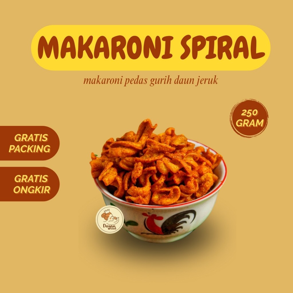 

MAKARONI SPIRAL DAUN JERUK/MAKARONI PEDAS ASIN 250GR