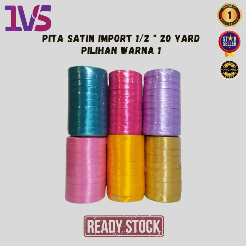 

Pita Satin Import 1/2 " 20 Yard Pilihan Warna 1 Premium Product (Per 1 Rol)