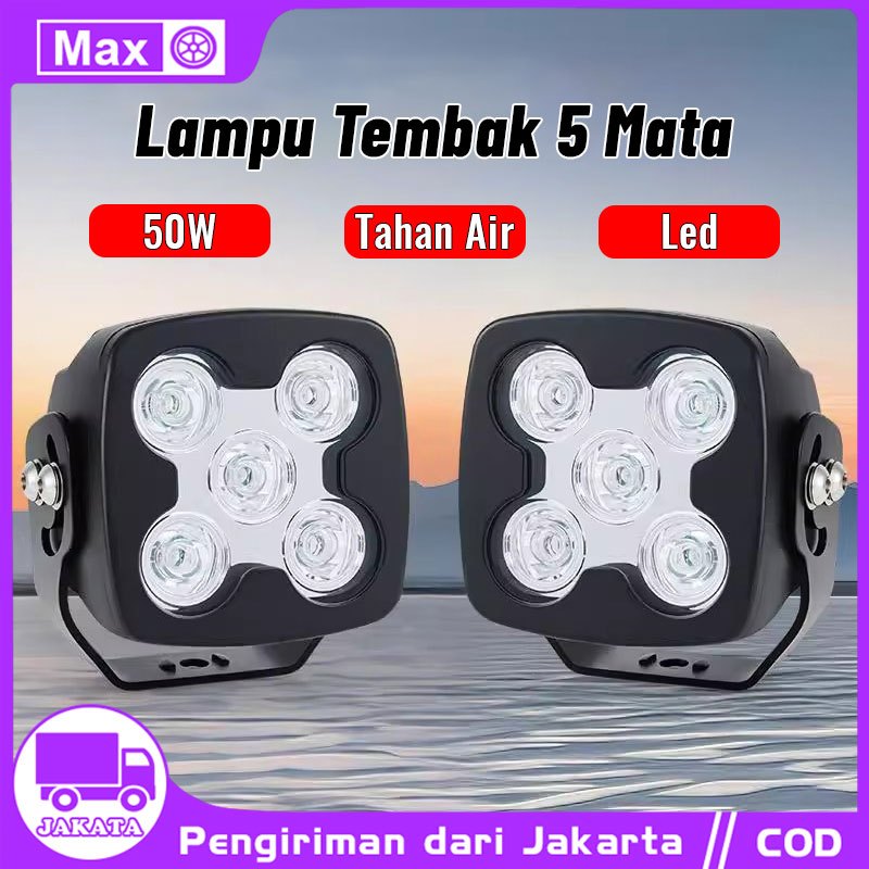 Lampu Tembak Lampu Led Sorot 50 Watt Dotrex 5 Mata Truck Off Road 12/24（V) 45mm