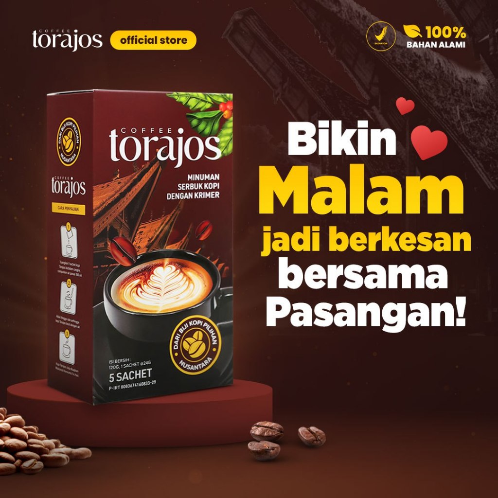 

Torajos - Kopi Stamina Pria Meningkatkan kesehatan hubungan Dengan ekstrak gingseng dan tongkat ali - paket 1 box