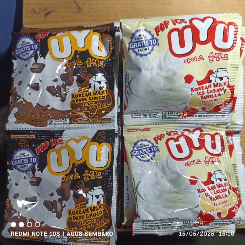 

1 rcg pop ice uyu korean milky isi 20 pcs ( beli 10 gratis 10 )