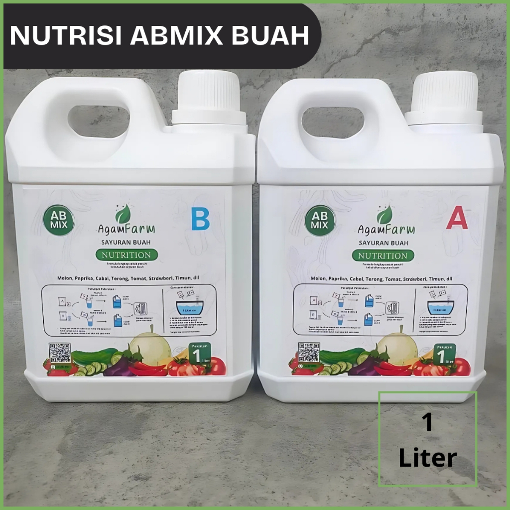 Nutrisi hidroponik Ab mix sayuran Buah Cair 1 Liter