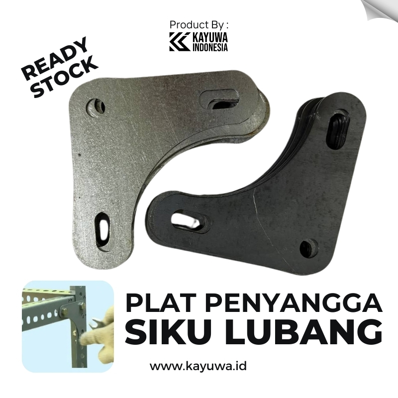 Plat Siku Lubang Segitiga Plat Penyangga Rak Besi / Plat Siku Bolong