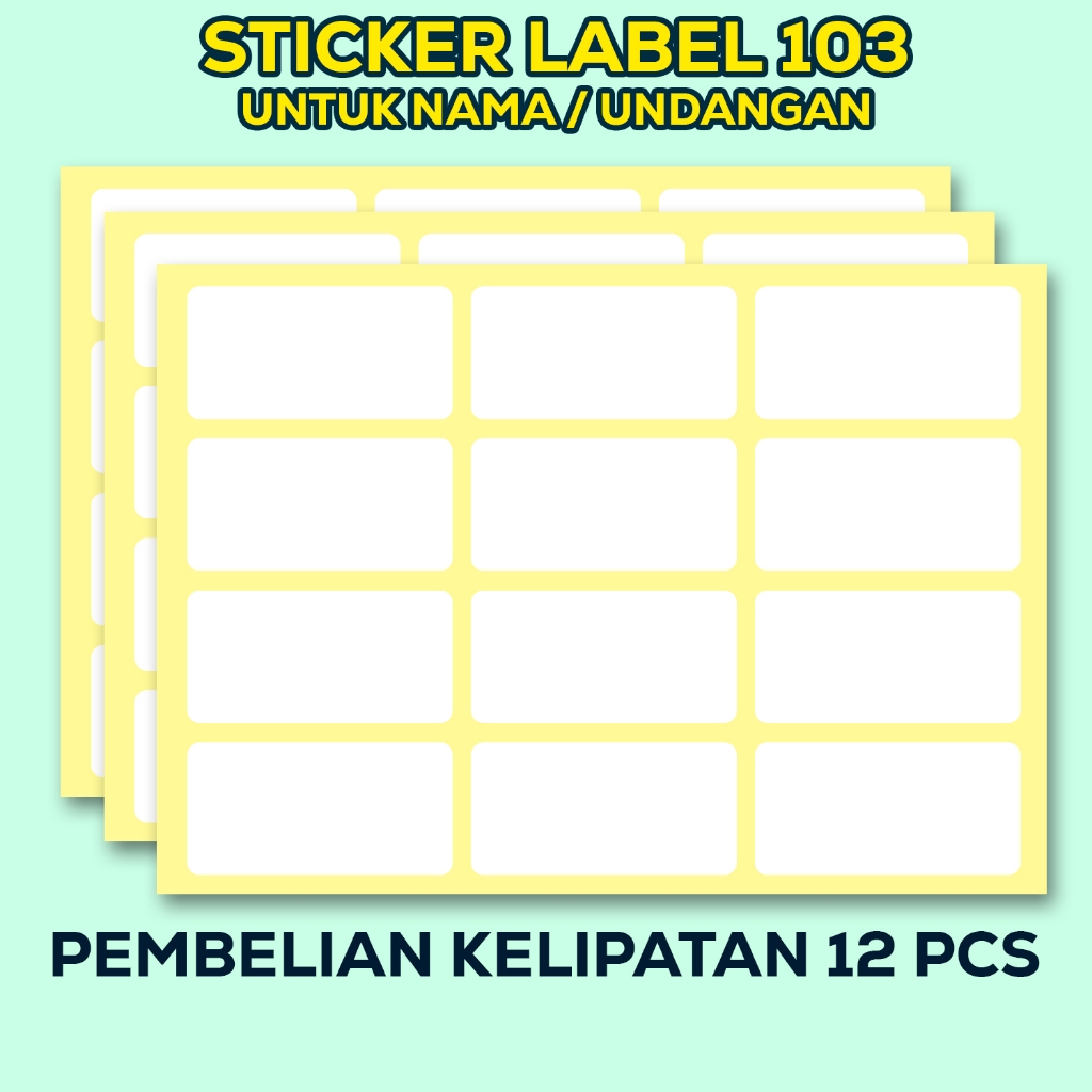 

Sticker Label 103 Polos SATUAN / Stiker Label Undangan / Nama Poloss