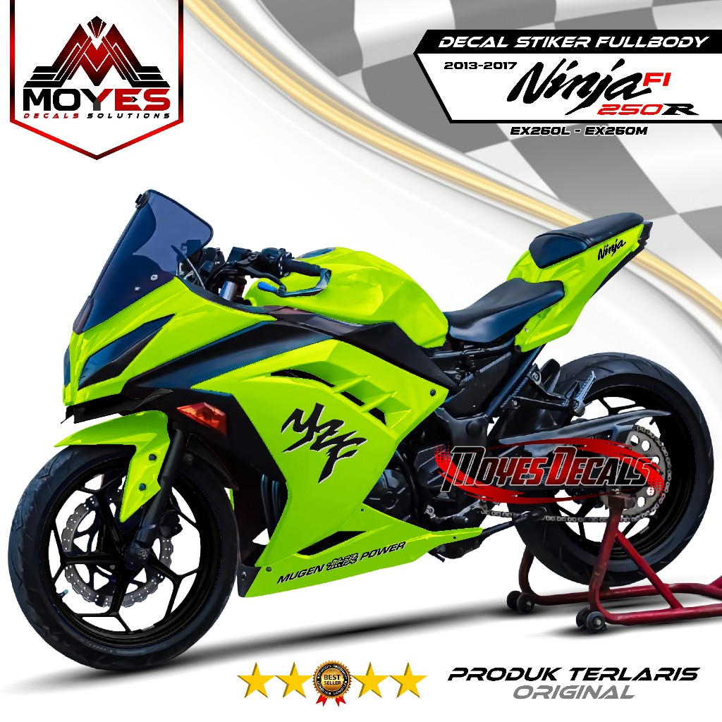 Decal Stiker Ninja 250R FI Fullbody / Dekal Sticker Variasi Kawasaki Ninja 250 Fi Old Full Body