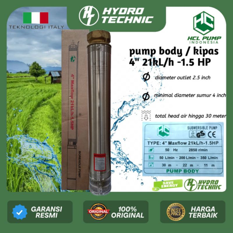 body pump/ kipas submersible hcl pump 1.5 hp body 4 inch output 2.5 inch