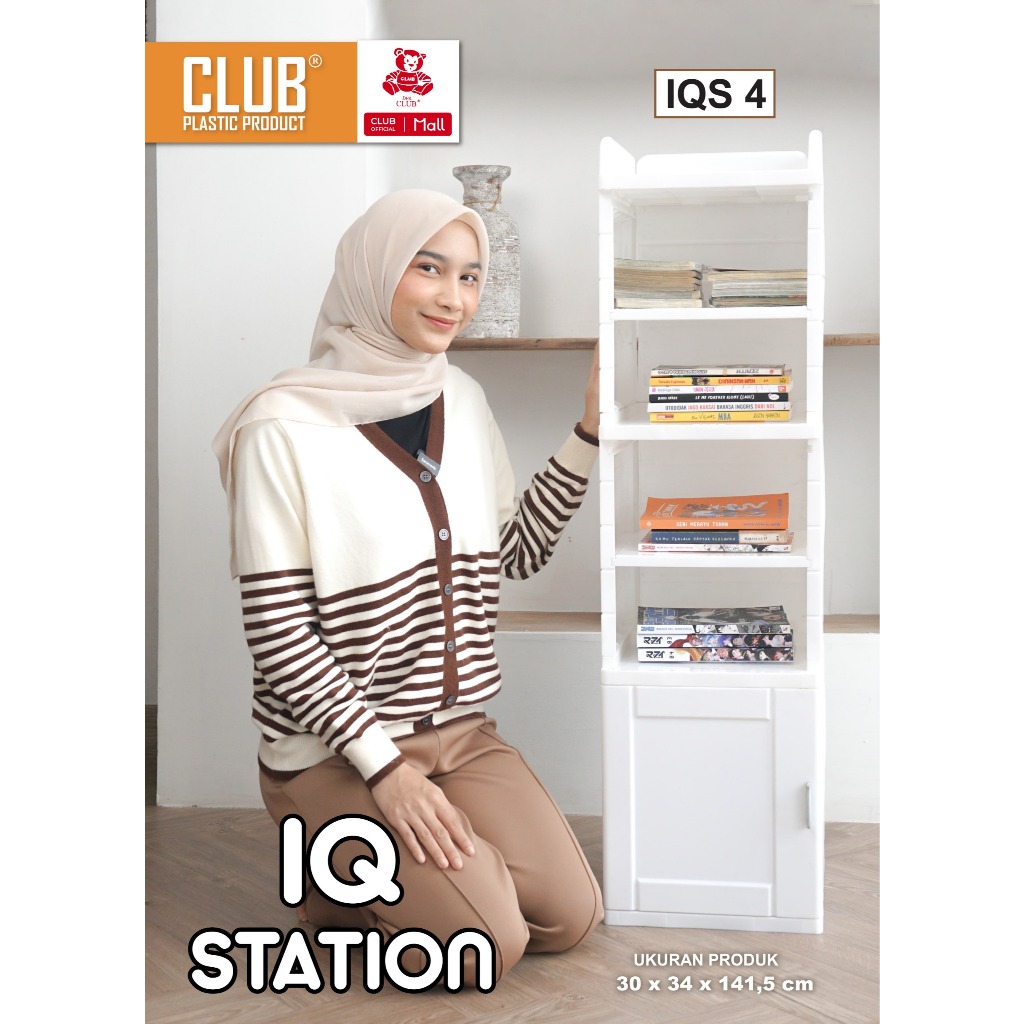 CLUB Plastik IQ Station - Kabinet Plastik Serbaguna - Kabinet Rak Minimalis - Rak Aesthetic Plastik