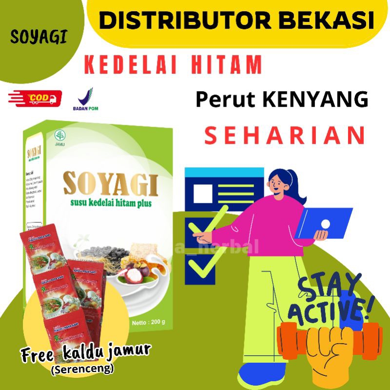 

[BISA COD + GARANSI] SOYAGI SUSU KEDELAI HITAM KEMASAN 200gram | SUSU PELANGSING AMAN SUDAH BPOM