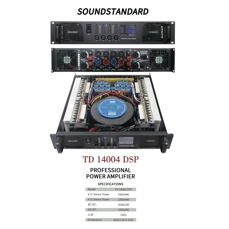 POWER AMPLIFIER SOUNDSTANDARD TD14004 DSP 4CH 4X1400 WATT TD 14004 DSP