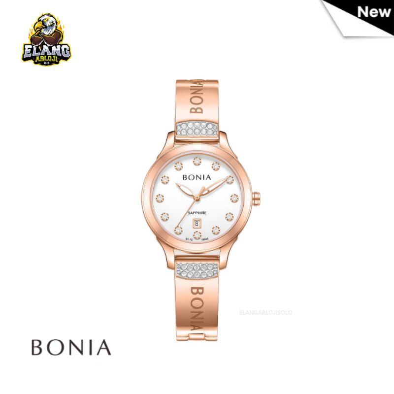 Jam Tangan Wanita Bonia Lucia Stainless Steel Women's Watch BNB10840-2517 Rosegold Original