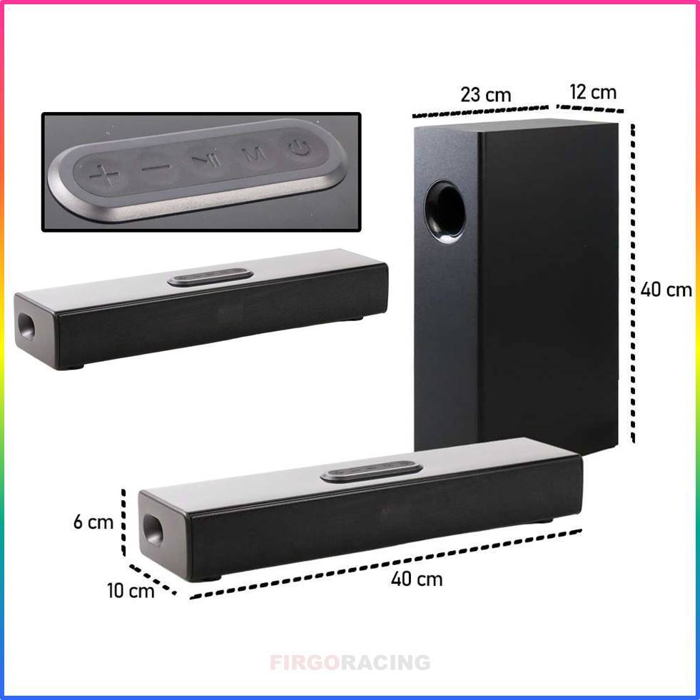 KLW Soundbar Bluetooth Speaker S22 – Stereo Bass Subwoofer Aktif 80W