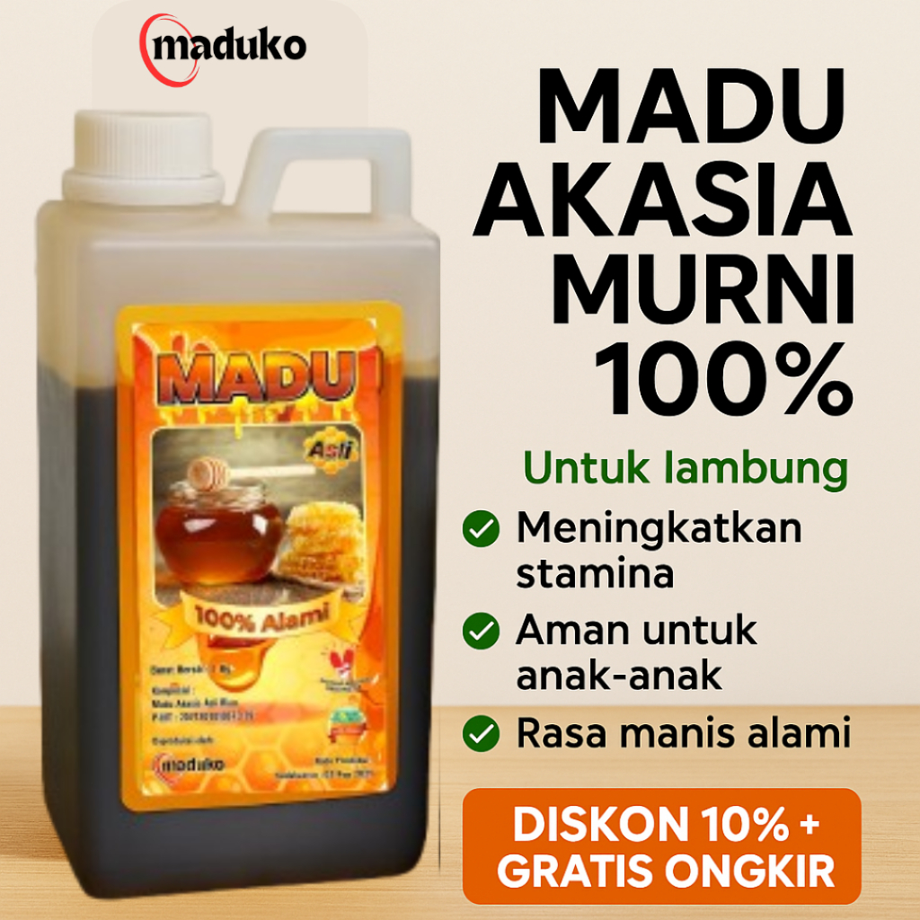 

Madu Akasia Murni 100% – Aman untuk Lambung & Maag – 1 Liter