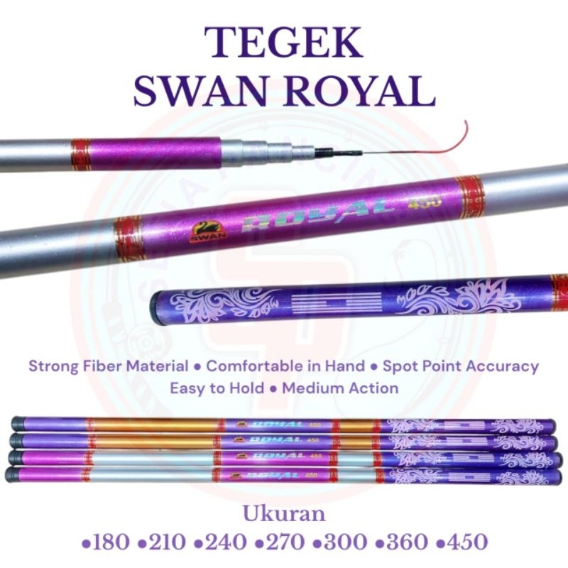 Stok Baru Joran Pole/Teguk Swan Royal 210cm Fiberglass Lentur