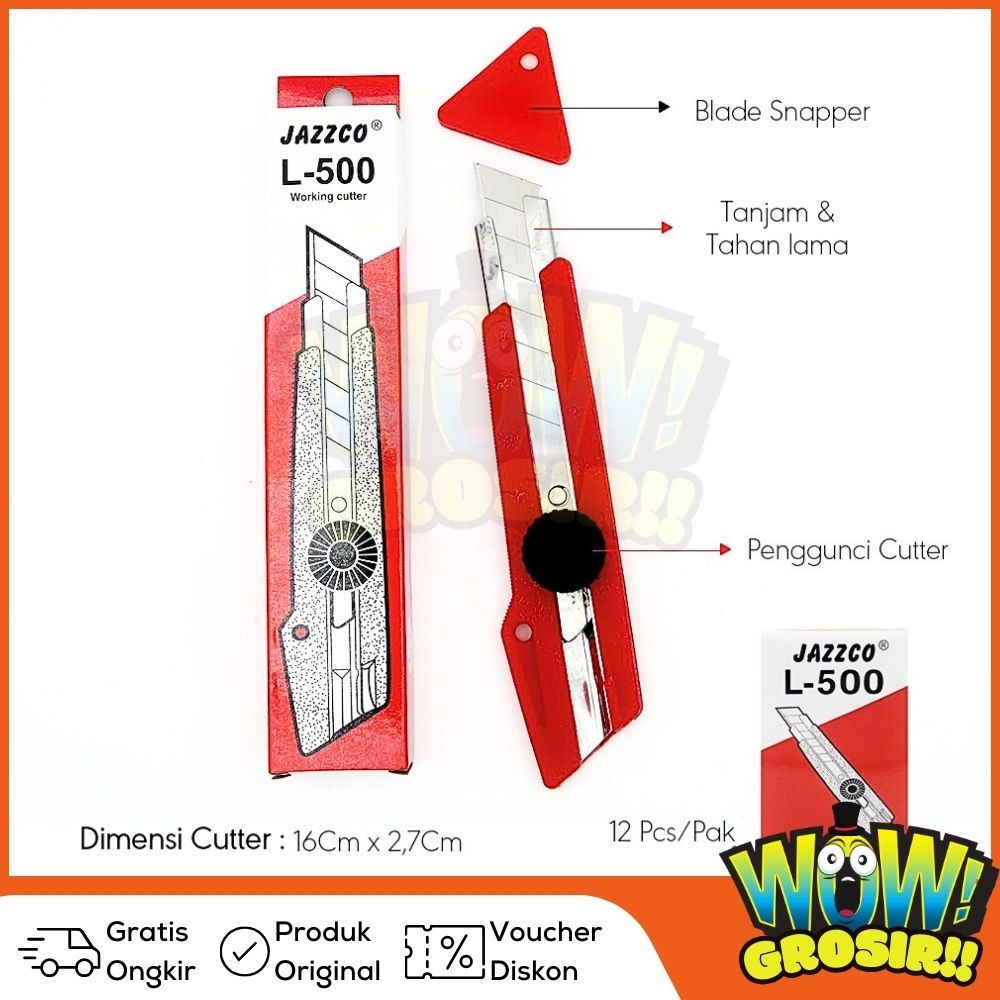 

HJK 1 Box Isi 12 Cutter / Pemotong JAZZCO L-500