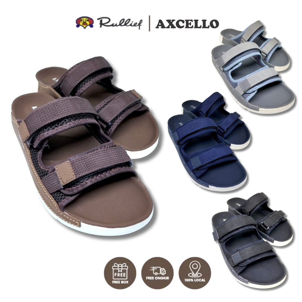 Rullief x Axcello - Sandal Pria Axcello DOF 35 - Sendal Casual Formal Cowok