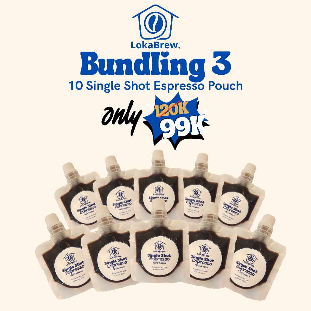 

Bundling 3 | Bundling Espresso Pouch | Bundling Kopi | 10 Pcs (10 Single Shot Espresso Pouch)