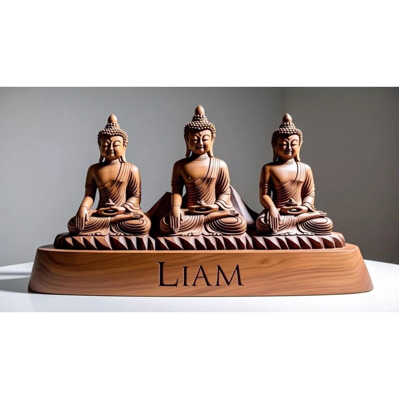 Patung Budha kayu jati.