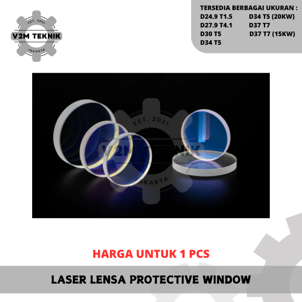 Lensa Pelindung Mesin Laser / Protective Laser Lens Cutting CO2 / Optical Lens Proteksi Head Fiber L