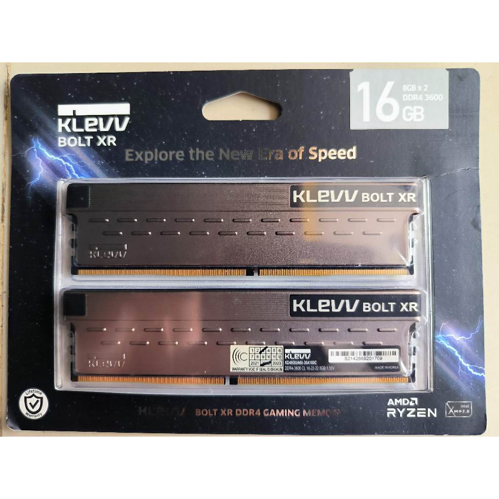 RAM Klevv Bolt XR 16GB(8x2) 3600Mhz