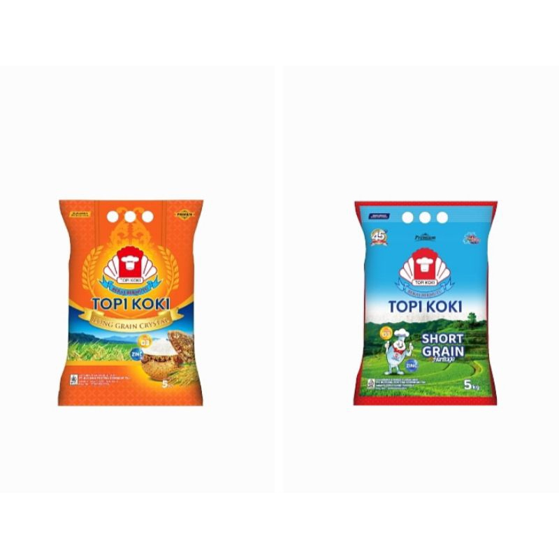 

BERAS TOPI KOKI SHORT GRAIN 5KG / TOPI KOKI LONG GRAIN 5KG FORTIFIKASI