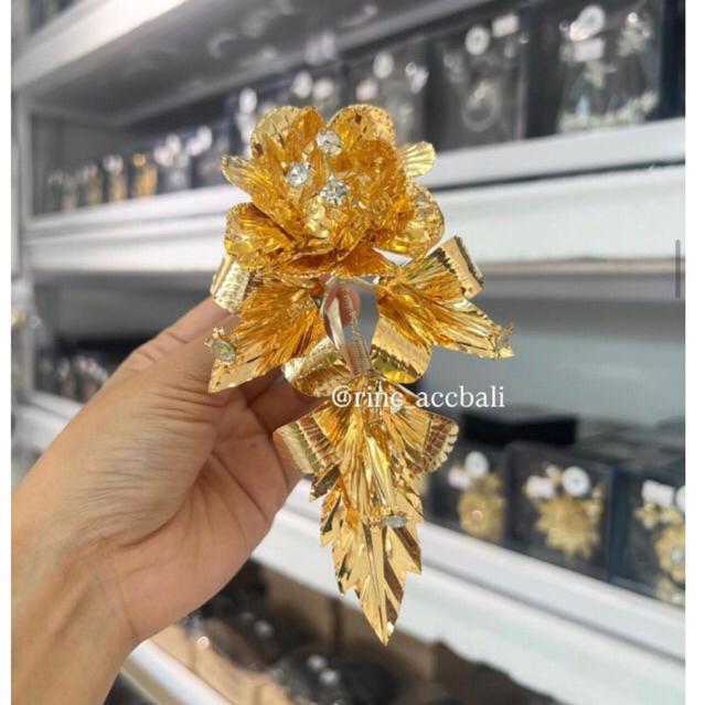 Semanggi Mawar Waru Modif / Semanggi Mawar Silver Premium / Lapis Emas 24 karat / Semanggi Waru / Se