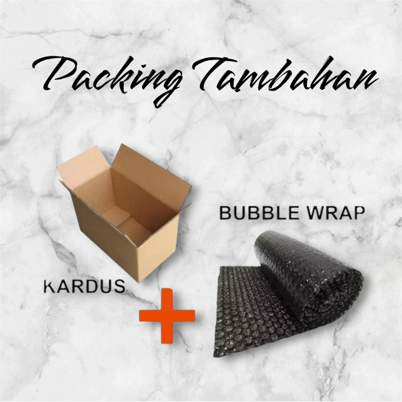 

Kardus + buble wrap