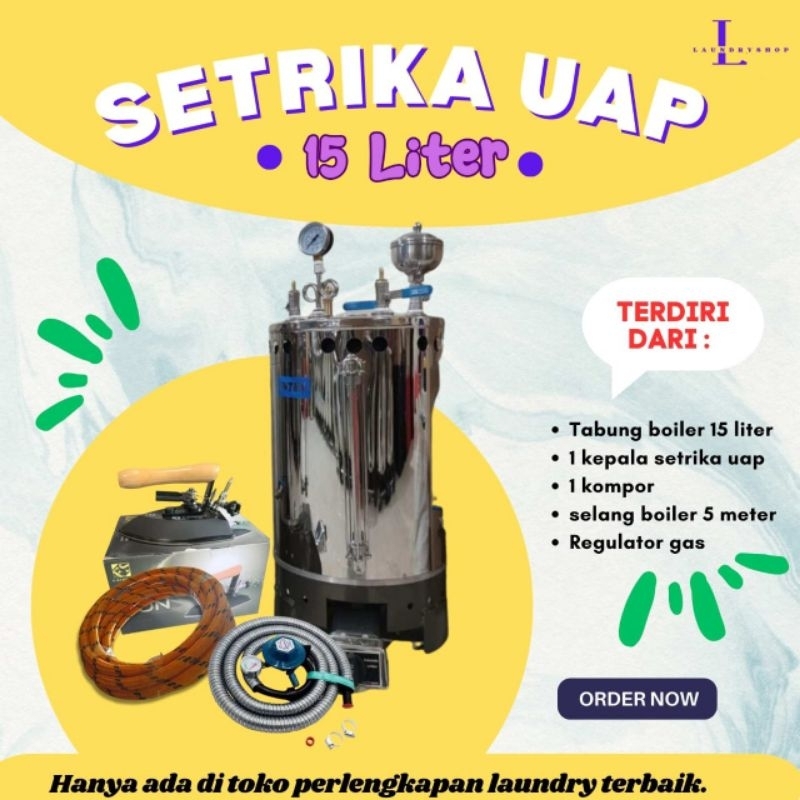 Setrika Uap Laundry/Boiler Setrika Uap 15 Liter(Khusus medan)