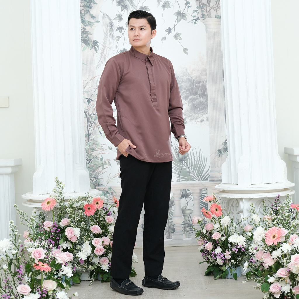 Zayra Hijab - Layyina Series - Koko Pria Lengan Pendek - Sarimbit Lebaran Premium Jumbo Terbaru 2025