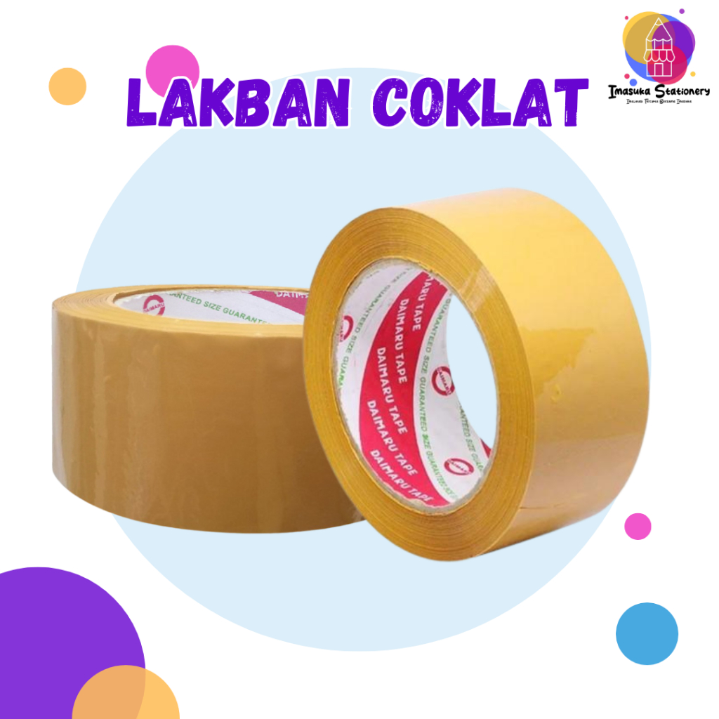 

Lakban Coklat Daimaru 2 Inch 90 Yard Lakban Daimaru Packing Tape Isolatip Daimaru / Isolasi Selotip Coklat Imasuka Stationery