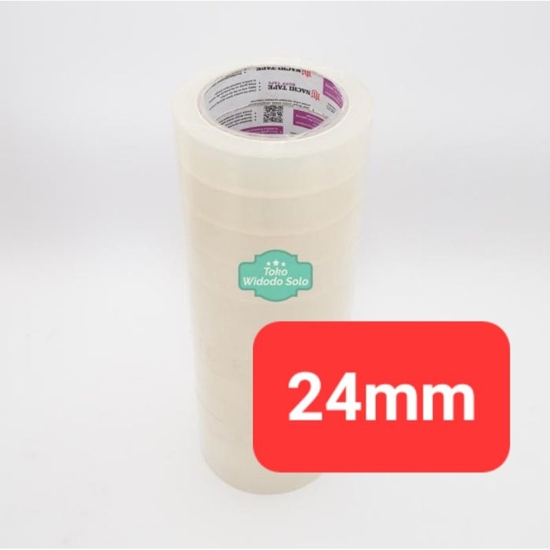 

1 LUSIN OPP Nachi Tape Bening 24mm LOOSE PACK Isolasi Lakban 1 Inch Transparan 72 Yards - 12 Buah