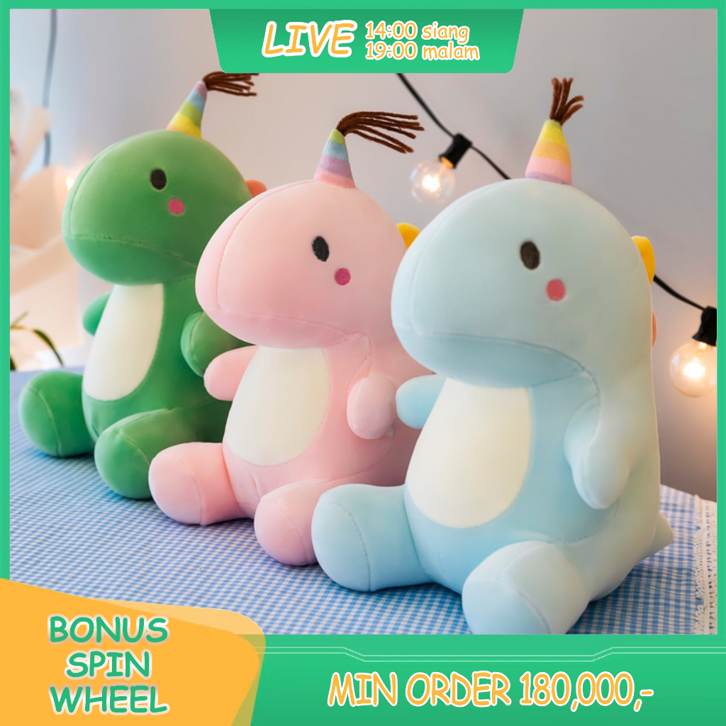 Boneka Dinosaurus Unicorn Mainan Boneka anak Kado Ulang Tahun KKV