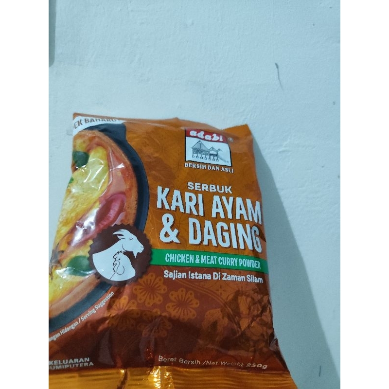

Adabi serbuk kari ayam dan daging 250gr