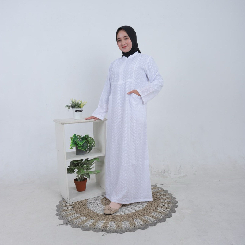 Gamis/Gamis putih/Gamis Katun/Gamis Katun Jepang/Gamis Umroh/Gamis Haji/Gamis Pengajian/