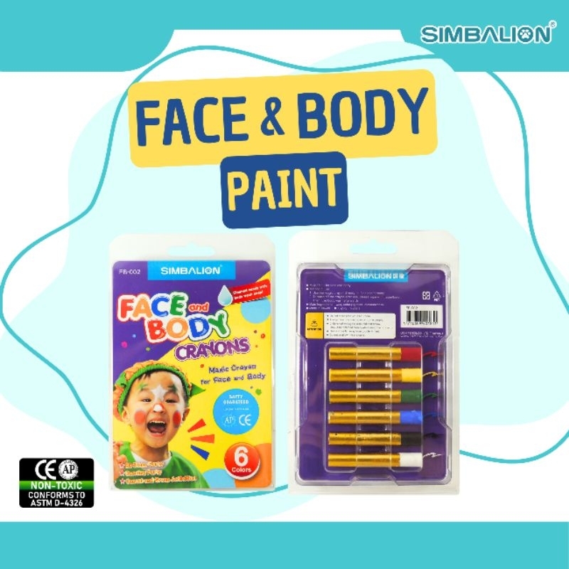 

Simbalion Face And Body Painting Crayon FB-002. cocok digunakan langsung ke kulit, wajah, tangan dan kaki.