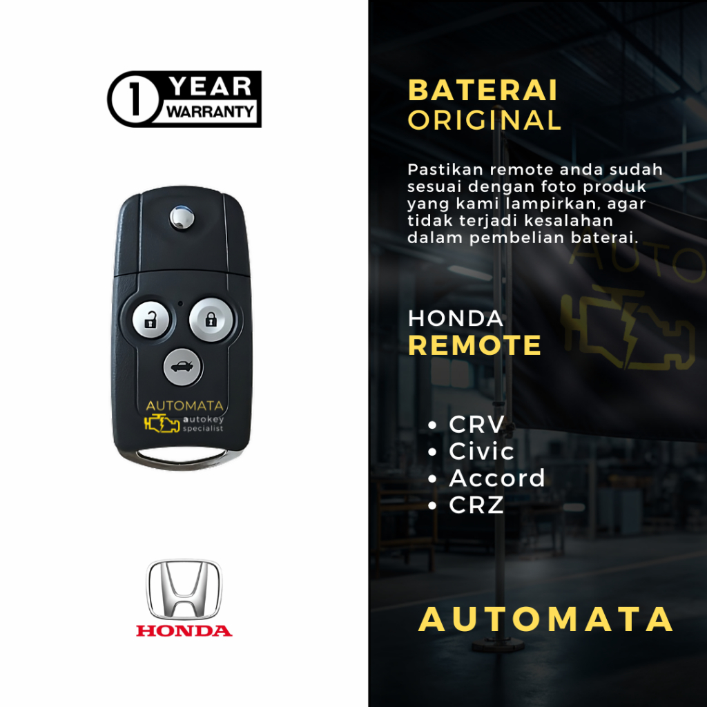 Baterai Remote Kunci Lipat Honda CRV gen 4 2014 Original Panasonic