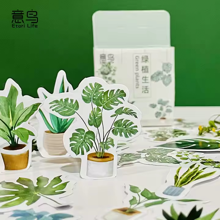 

[Sticker Box] Green Plant Sticker Deco Scrapbooking 46pcs per Box
