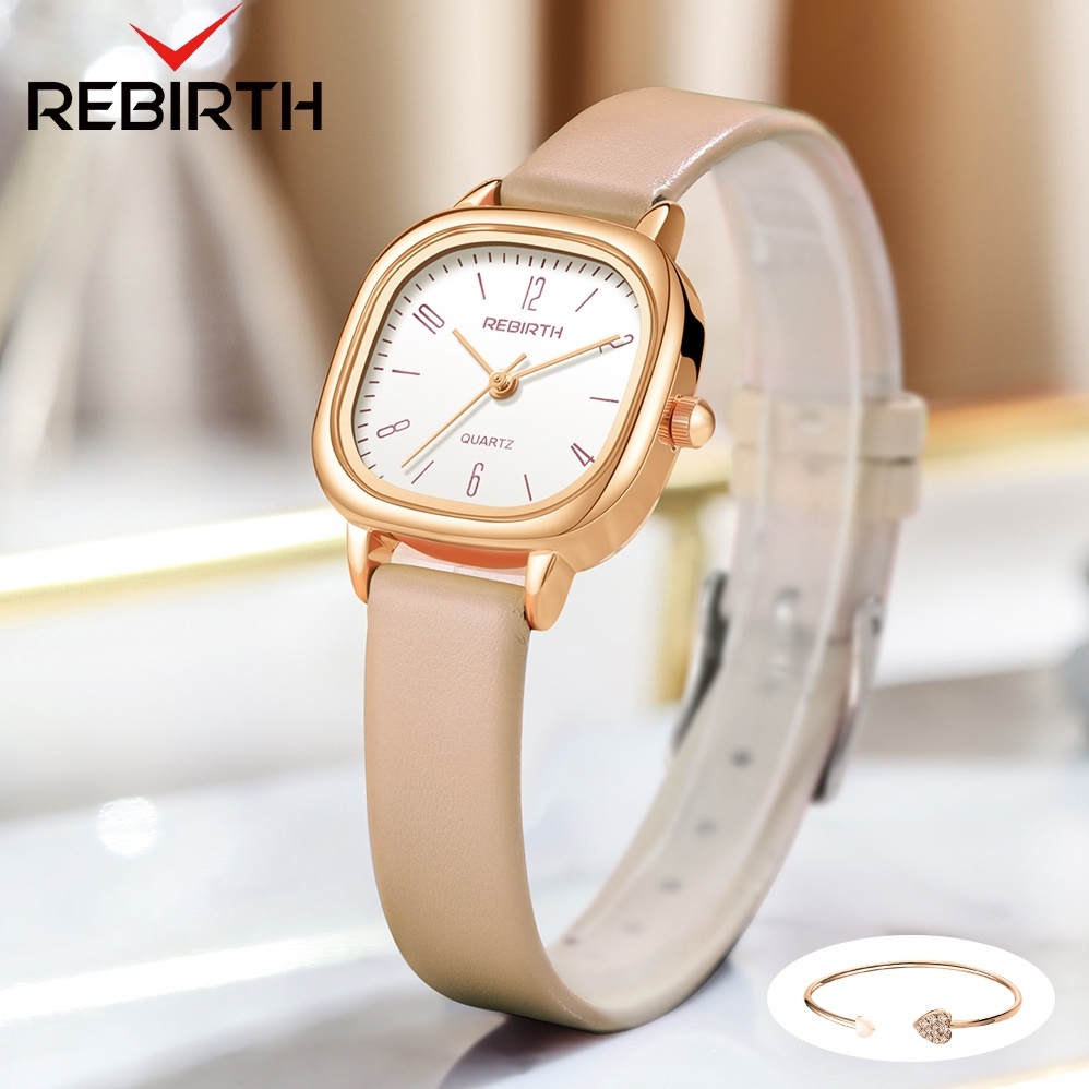 KODE V56H REBIRTH Jam Tangan Wanita Anti Air Korean Kasual Elegan Tali Kulit Jam Tangan Cewek Origin