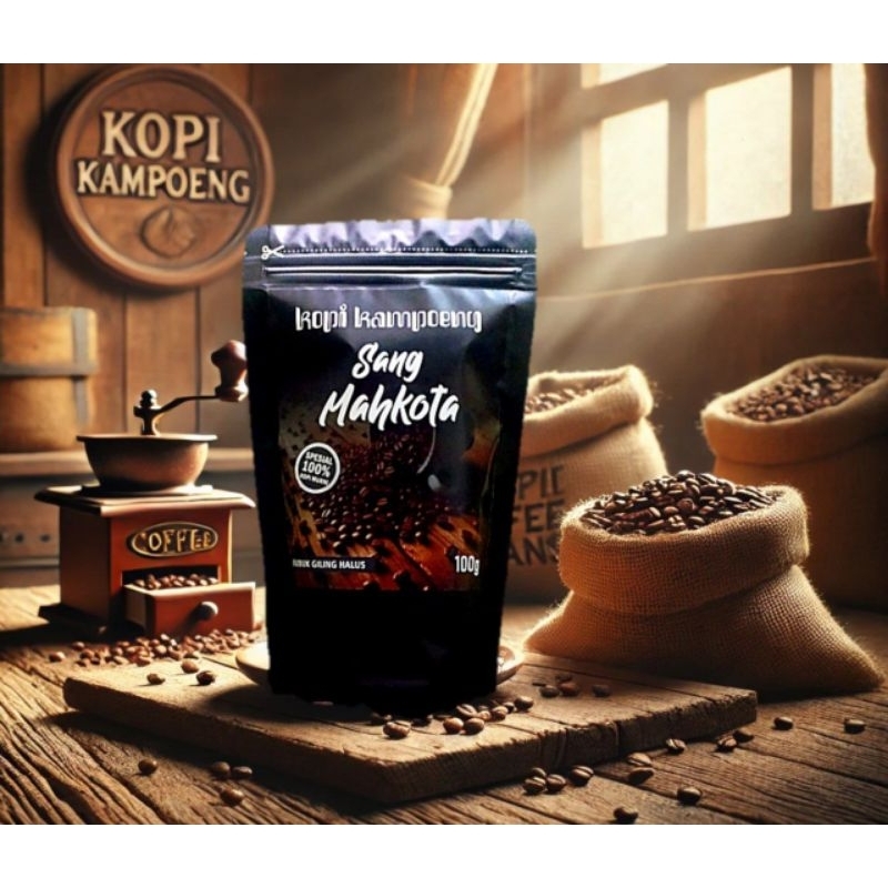 

KOPI BUBUK HITAM SANG MAHKOTA 100G & 200G | ROBUSTA PREMIUM | BUBUK GILING HALUS | KOPI KAMPOENG