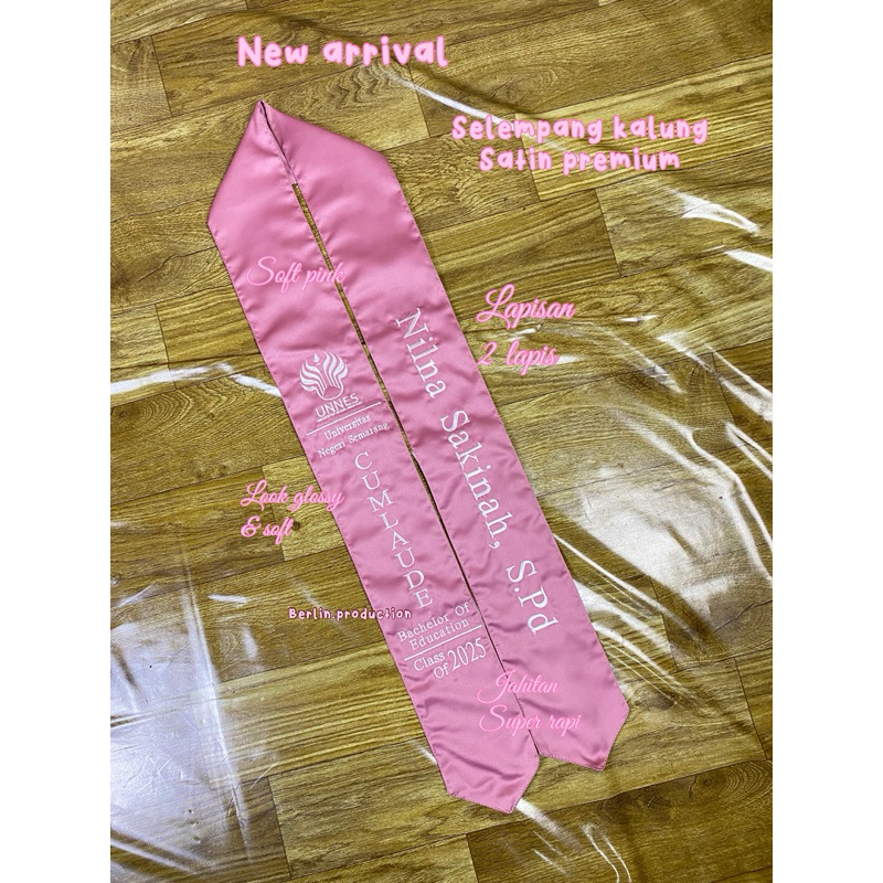 selempang leher satin premium/selempang wisuda