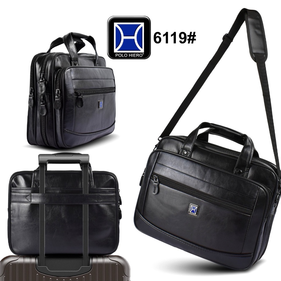 KODE J83X Tas Kantor Mesengger Polo Hiero 6119 Tas Kulit Kerja Pria Tas Selempang Wanita