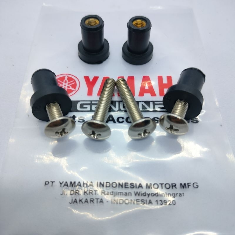 Baut Mur Visor. Baut Stenlis Dan Mur Karet Visor Yamaha NMAX Old NMAX New Lexi Aerox Xride Original