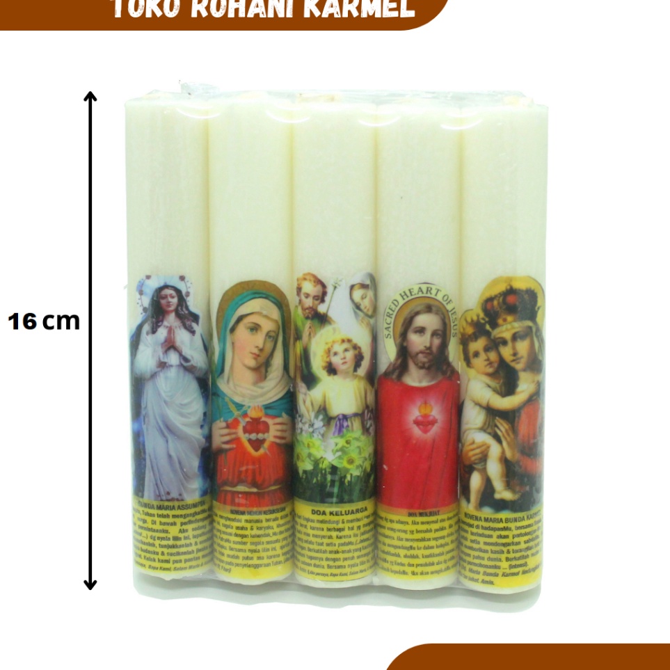 KODE S27C LILIN DOA KATOLIK ISI 5 PCS  LILIN DOA BERGAMBAR  LILIN DOA KATOLIK  LILIN ALTAR  LILIN RO